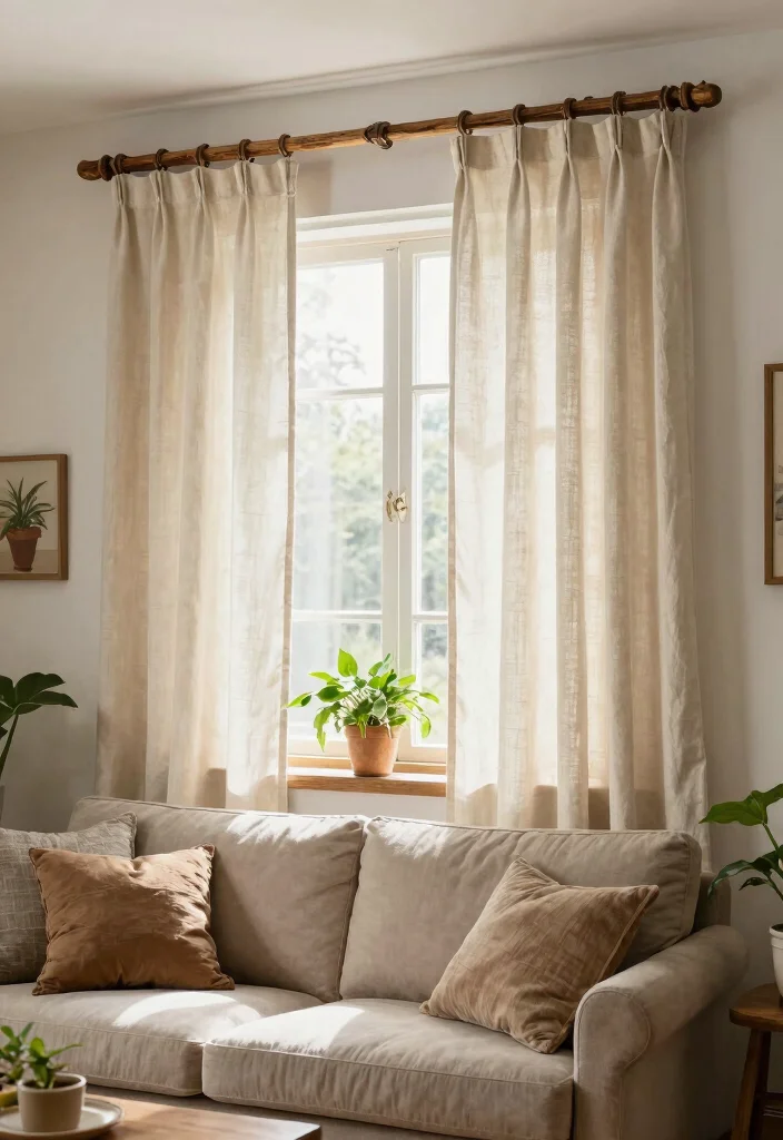 18 Curtain Designs Living Room Ideas Stylish and Functional 17. Reclaimed Wood Curtain Rods 0