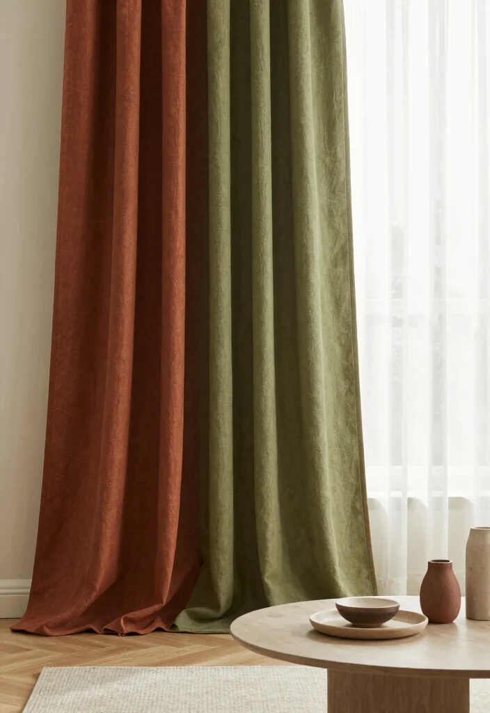 18 Window Curtains Living Room Ideas To Frame Any Space 12. Fabric Panels with Natural Dyes 0