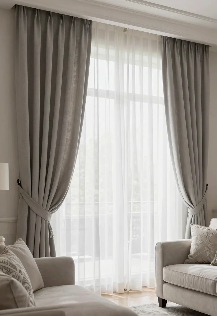 18 Window Curtains Living Room Ideas To Frame Any Space 18. Layered Curtains for Depth 0