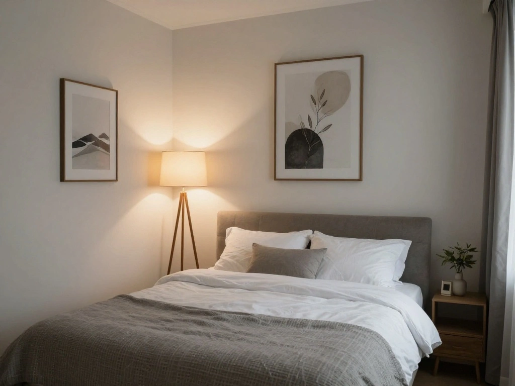 How to Arrange Furniture in a Small Bedroom for Maximum Space Efficiency Step 7 Add Lighting and Decor 0