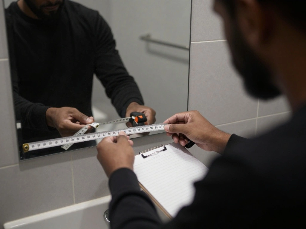 How to Frame a Bathroom Mirror for a Chic Makeover Step 2 Measure the Mirror 0