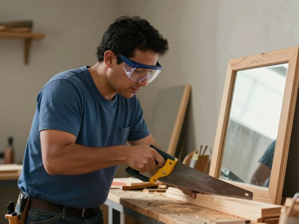 How to Frame a Bathroom Mirror for a Chic Makeover Step 3 Cut the Frame Material 0