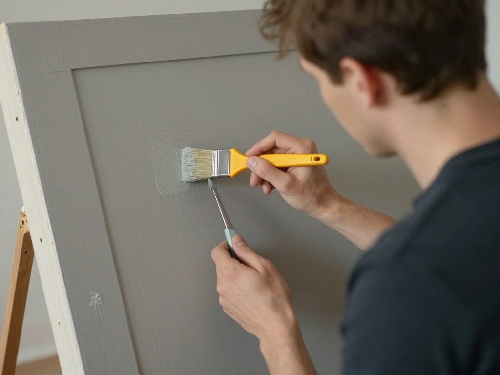 How to Frame a Bathroom Mirror for a Chic Makeover Step 5 Paint or Stain the Frame 0