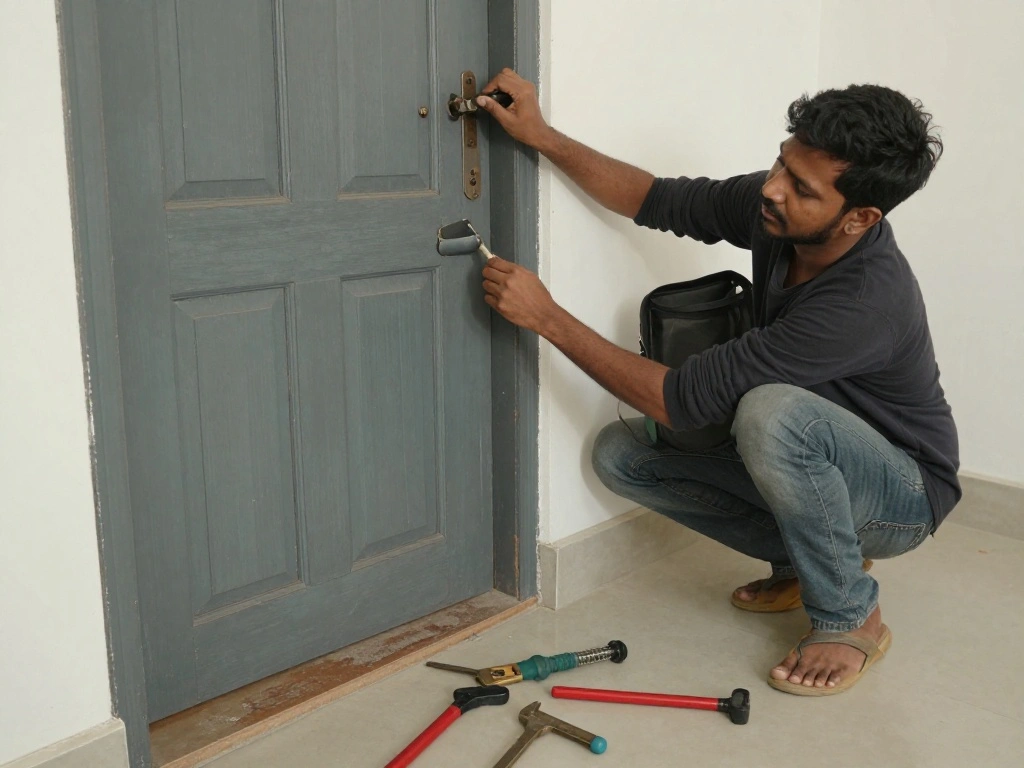 How to Install a Bedroom Door Without Breaking the Bank Step 3 Remove the Old Door 0 1