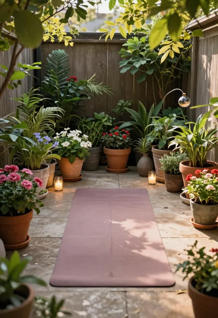 12 Backyard Yoga Space Ideas for a Private Outdoor Retreat 1. Cozy Corner with Potted Plants 0
