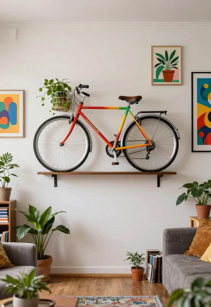 12 Commuter Bike Storage Solutions for Apartments and Tight Spaces 9. Artistic Bike Displays 0
