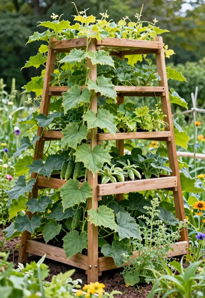 12 Cucumber Arch Trellis Concepts for a Productive Vertical Garden 9. Multi Tiered Trellis System 0