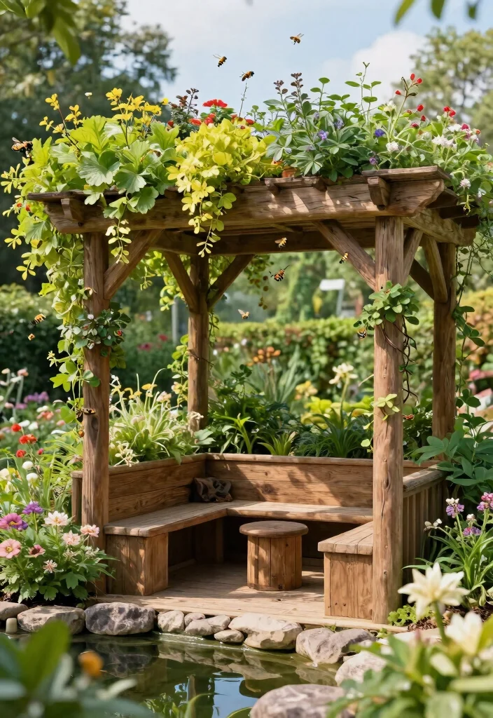 12 Curved Pergola Concepts That Make a Bold Garden Statement 3. Eco Friendly Living Roof Pergola 0