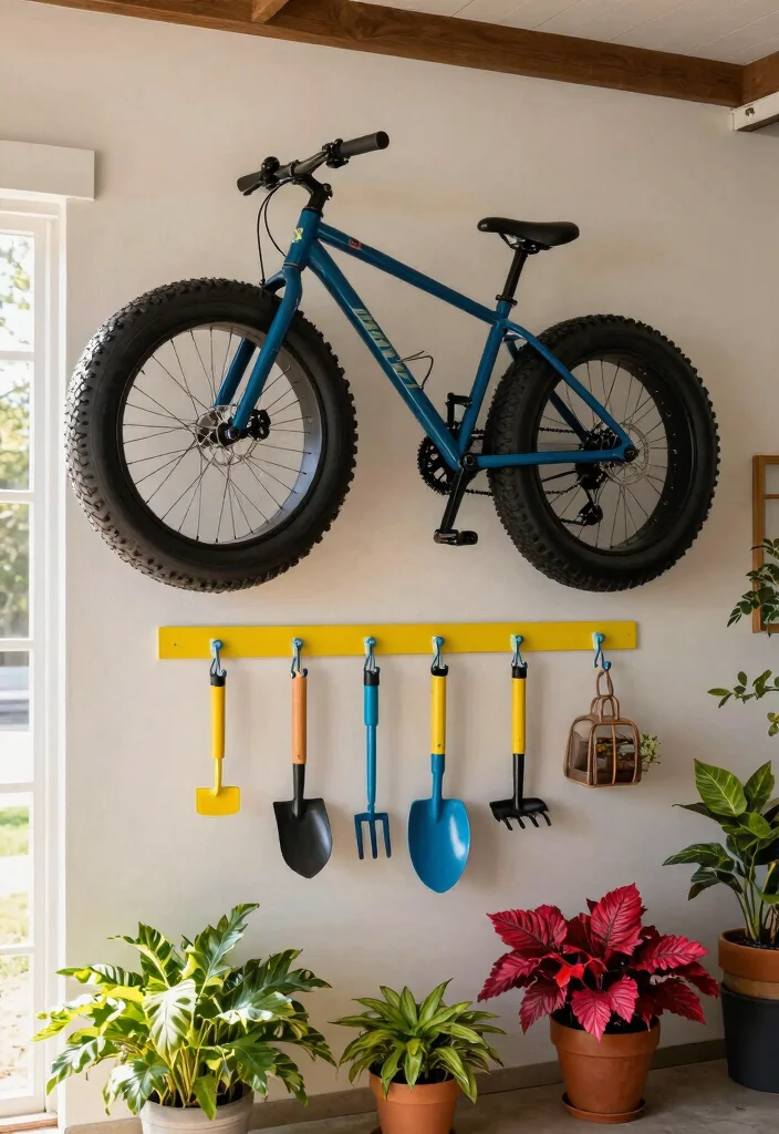 12 Fat Bike Storage Ideas for Garages and Small Spaces 4. Bike Hangers with Hooks 0