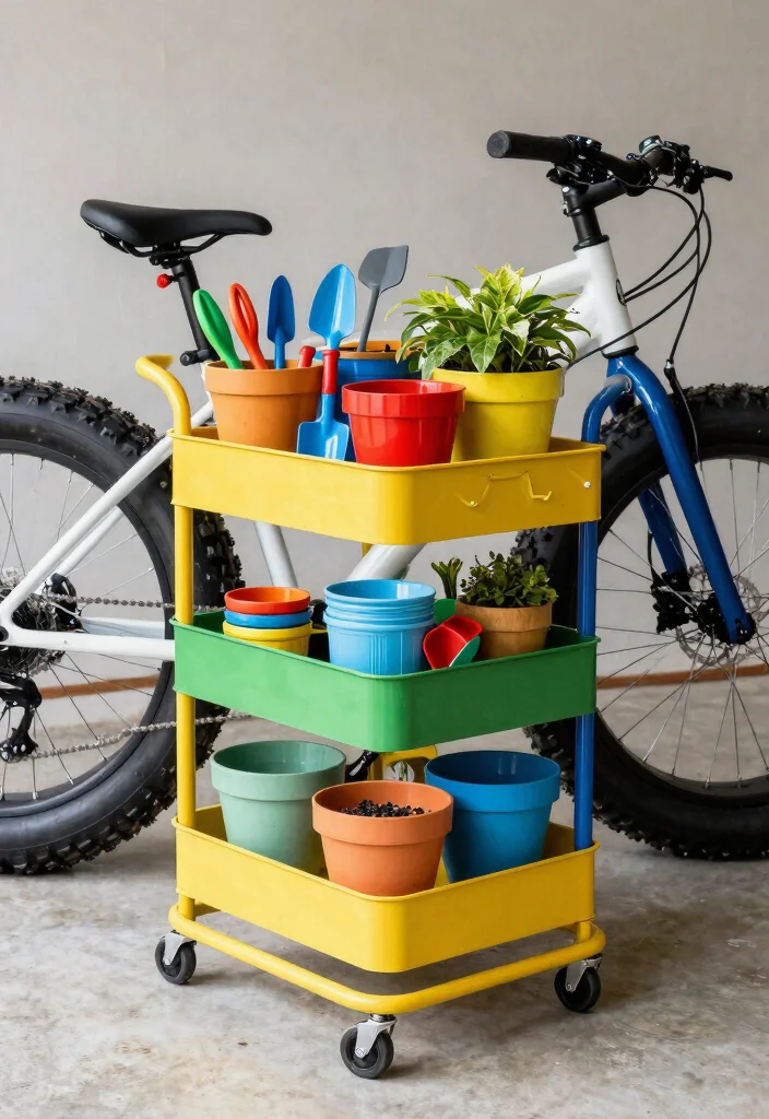 12 Fat Bike Storage Ideas for Garages and Small Spaces 6. Rolling Storage Carts 0
