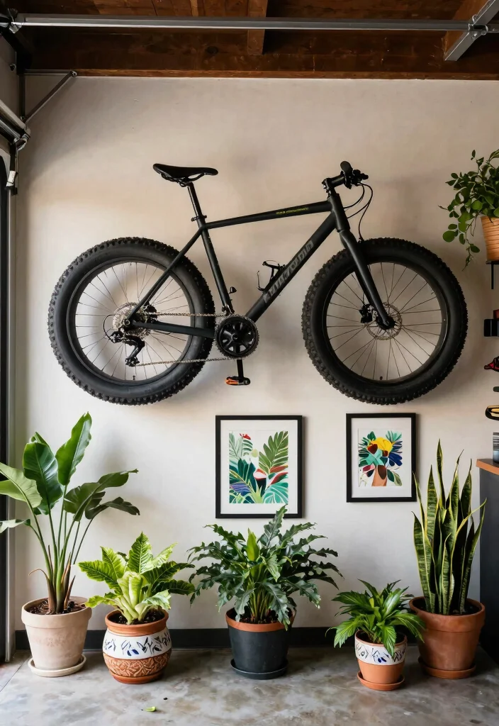 12 Fat Bike Storage Ideas for Garages and Small Spaces 8. Decorative Bike Displays 0