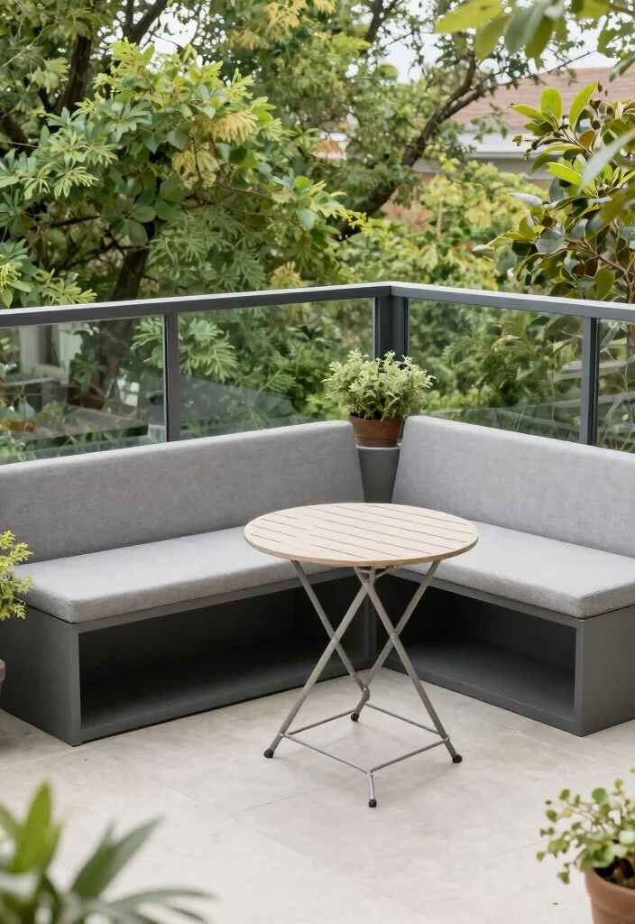 12 Glass Juliet Balcony Ideas That Elevate Any Home Facade 10. Integrated Furniture Solutions 0