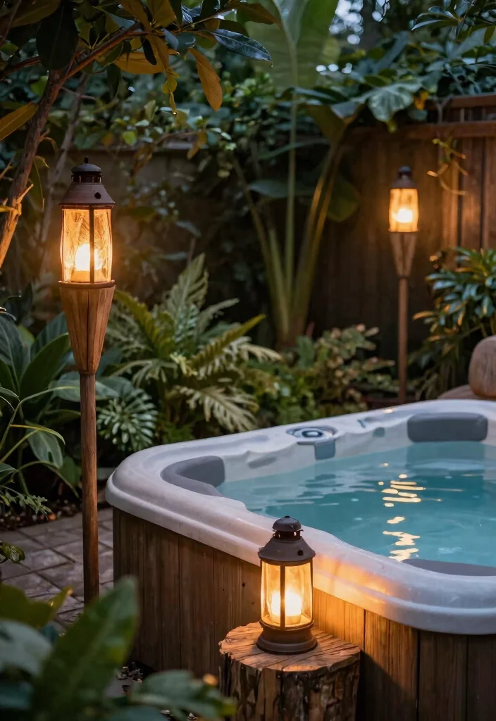 12 Hot Tub Illumination Ideas for the Perfect Relaxing Atmosphere 12. Natural Light Sources for a Rustic Feel 0