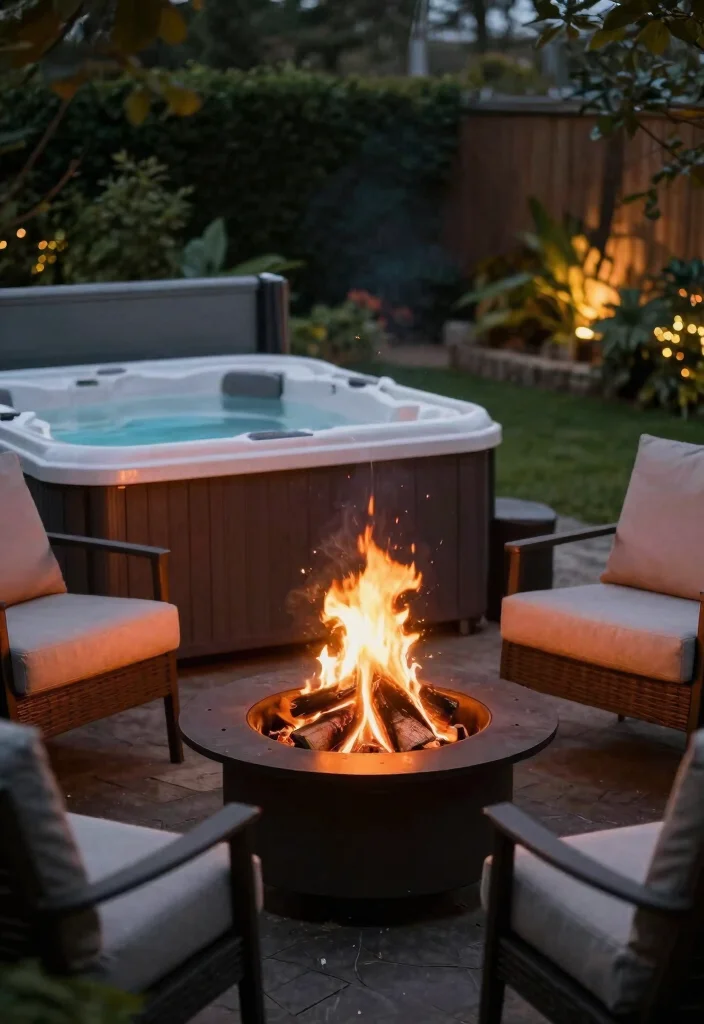 12 Hot Tub Illumination Ideas for the Perfect Relaxing Atmosphere 8. Fire Pits for Warmth and Ambiance 0
