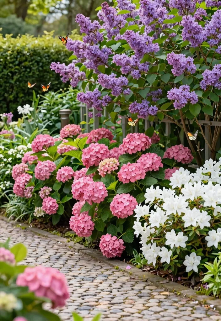 12 Plant Fence Ideas for a Natural Privacy Screen 3. Flowering Shrub Borders 0