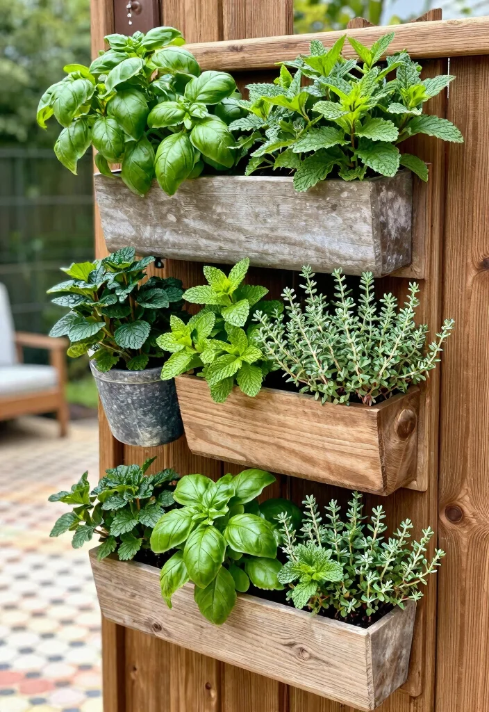 12 Plant Fence Ideas for a Natural Privacy Screen 4. Vertical Herb Gardens 0