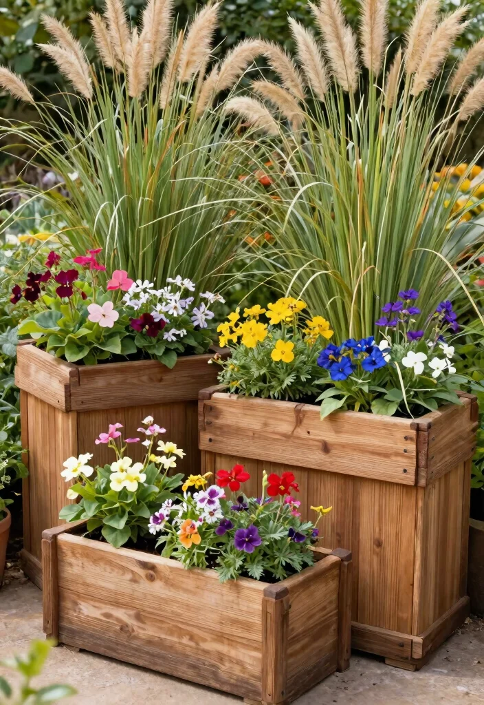12 Plant Fence Ideas for a Natural Privacy Screen 8. Rustic Wooden Planter Boxes 0