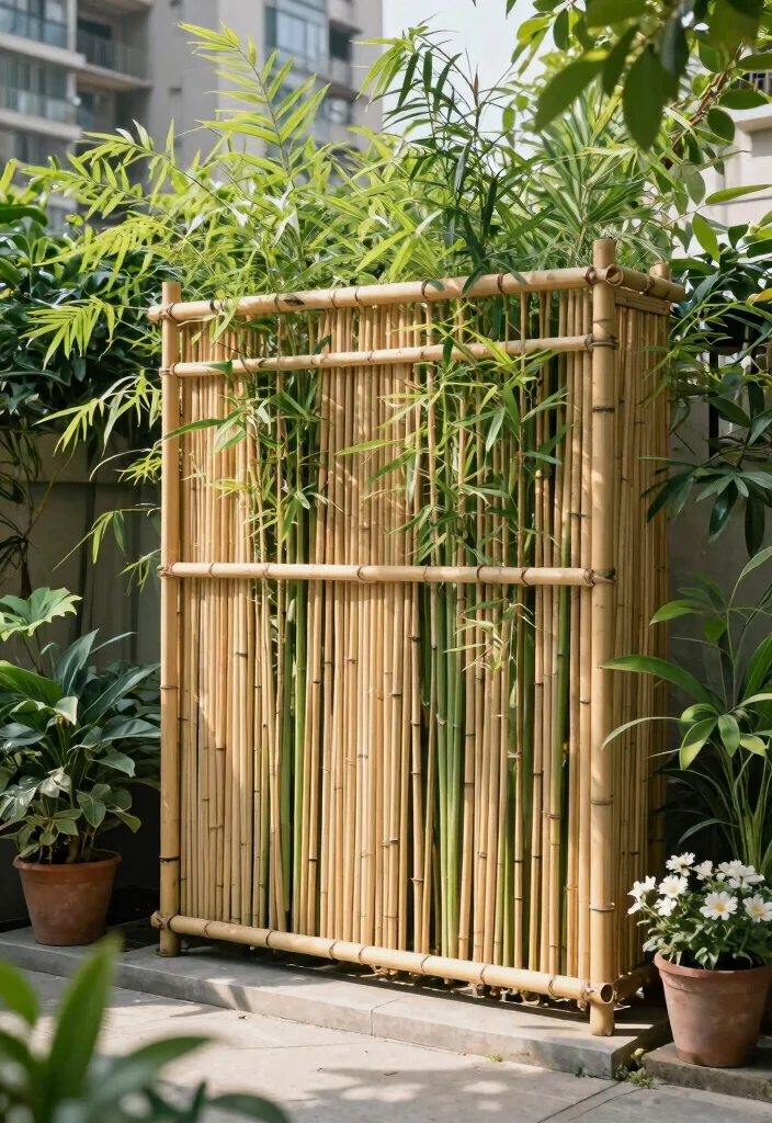 12 Pool Pump Cover Ideas That Look Good and Stay Functional 11. Natural Bamboo Fencing 0