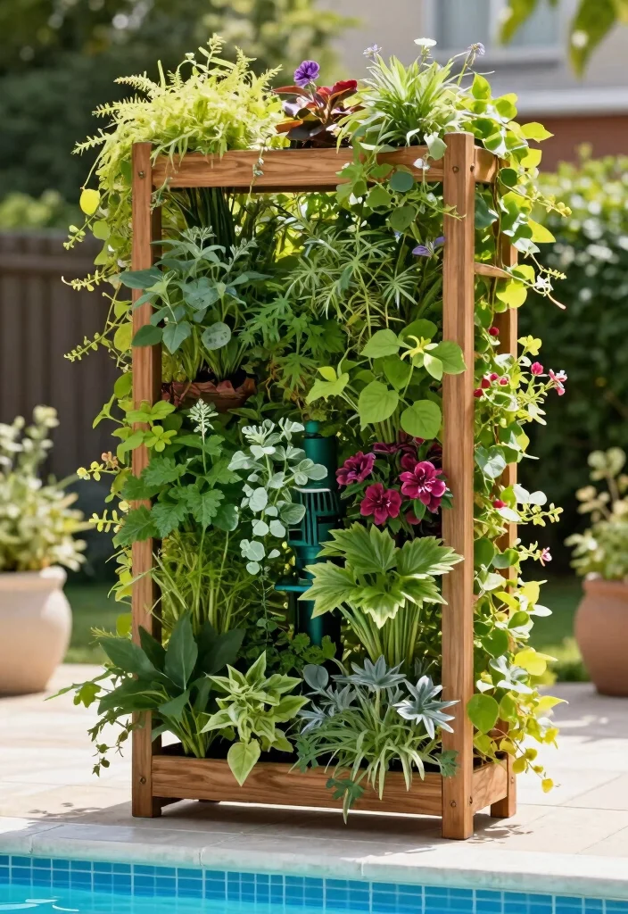 12 Pool Pump Cover Ideas That Look Good and Stay Functional 7. Vertical Garden Covers 0