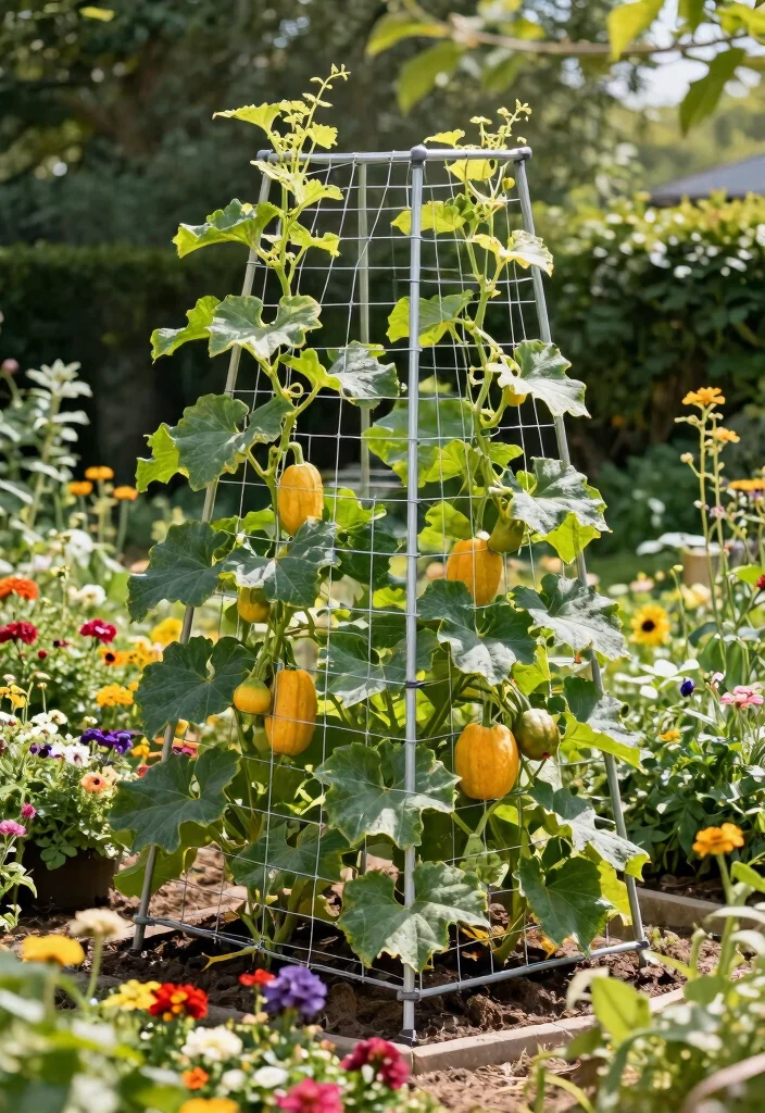 12 Pumpkin Trellis Designs That Support Heavy Vines in Small Gardens 12. Retractable Trellis 0