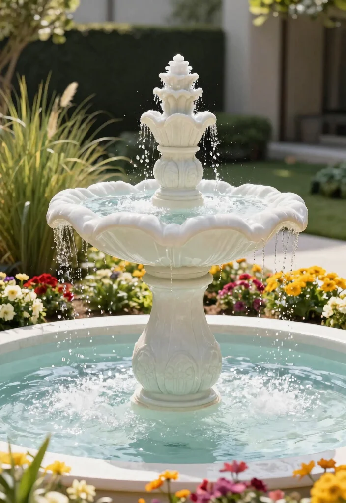 12 Solar Fountain Ideas That Run Without Electricity in Any Garden 8. Pod Fountain 0