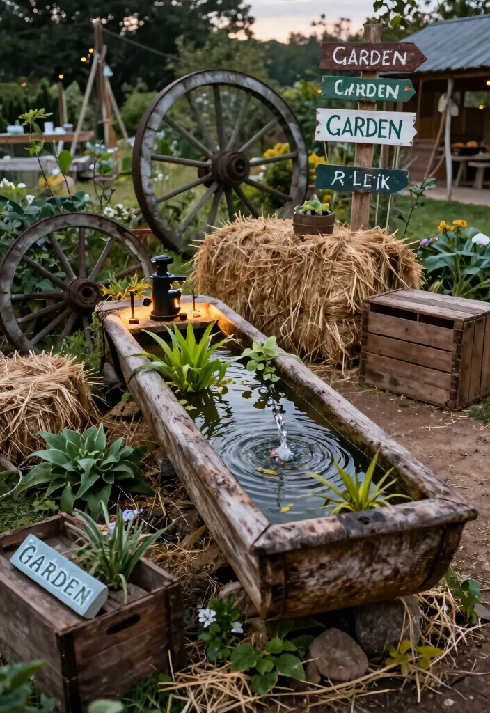 12 Water Trough Fountain Ideas for a Rustic Garden Focal Point 5. Farm Style Trough with Rustic Accents 0