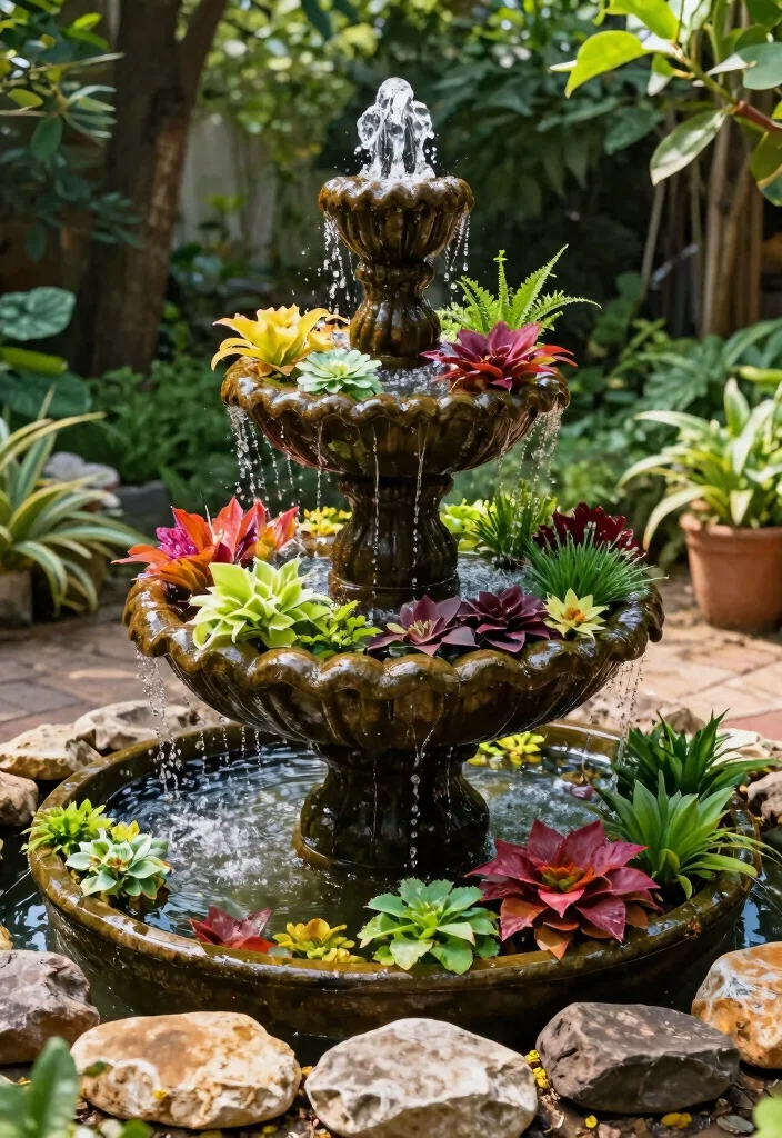 12 Water Trough Fountain Ideas for a Rustic Garden Focal Point 6. Tiered Trough Fountain 0