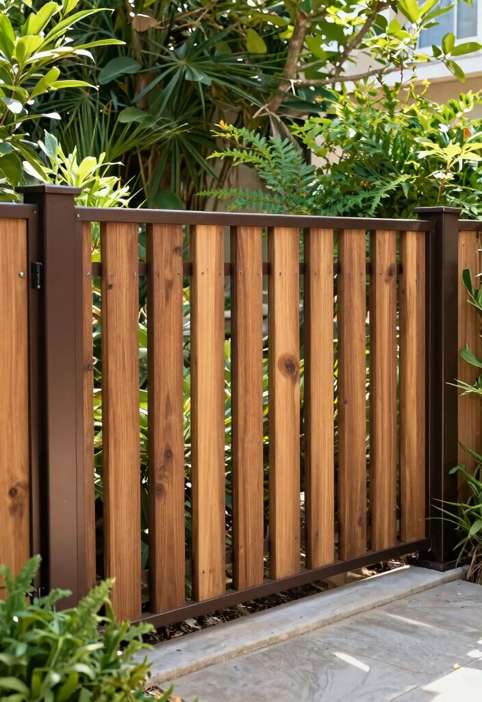 14 Aluminum Fence Concepts for a Sleek Low Maintenance Yard 10. Combining Aluminum with Other Materials 0