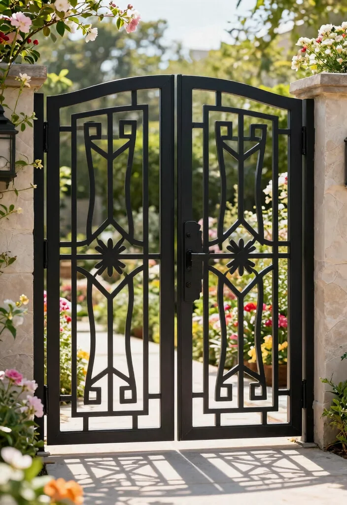 14 Aluminum Fence Concepts for a Sleek Low Maintenance Yard 6. Decorative Aluminum Gates 0