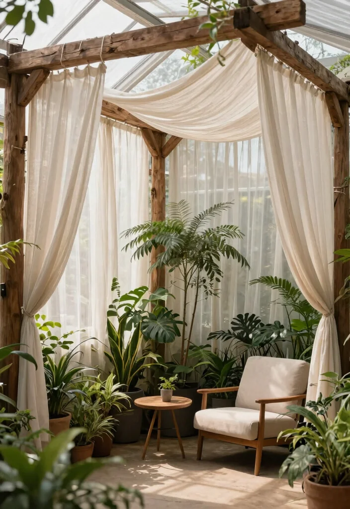 14 Ceiling Beam Ideas That Add Character to Any Room 12. Rustic Beams with Decorative Drapery 0