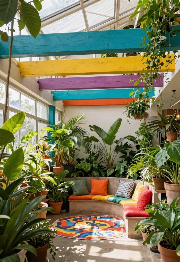 14 Ceiling Beam Ideas That Add Character to Any Room 8. Colorful Painted Beams 0