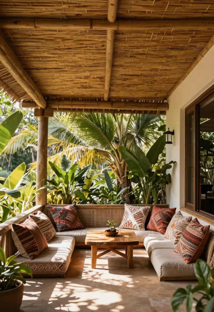 14 Cheap Porch Ceiling Ideas That Look High End 9. Natural Bamboo 0