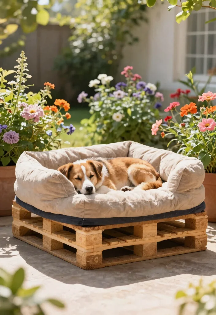 14 DIY Pallet Patio Furnishings Ideas for an Affordable Outdoor Space 11. Pallet Pet Bed 0
