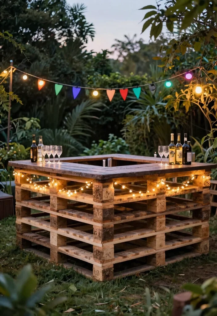 14 DIY Pallet Patio Furnishings Ideas for an Affordable Outdoor Space 3. Pallet Bar for Entertaining 0