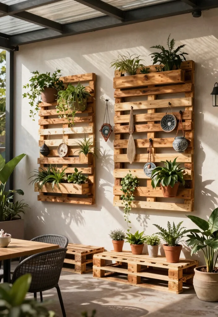 14 DIY Pallet Patio Furnishings Ideas for an Affordable Outdoor Space 7. Pallet Wall Art 0