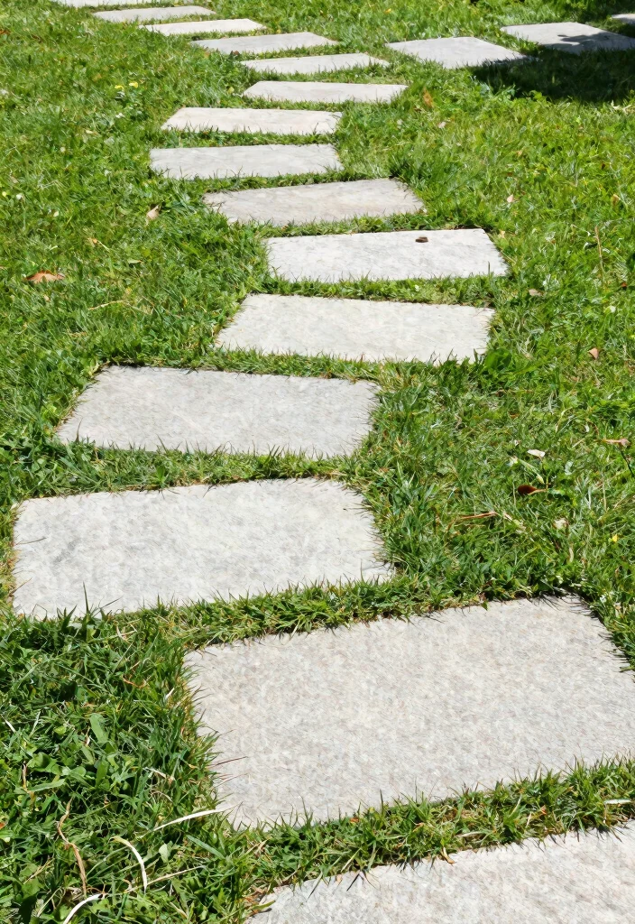 14 Front Yard Paver Concepts That Boost Curb Appeal 12. Stone and Grass Combination 0