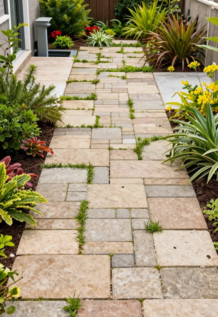 14 Front Yard Paver Concepts That Boost Curb Appeal 3. Eco Friendly Permeable Pavers 0