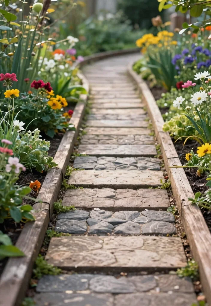 14 Front Yard Paver Concepts That Boost Curb Appeal 6. Wooden Edging with Pavers 0