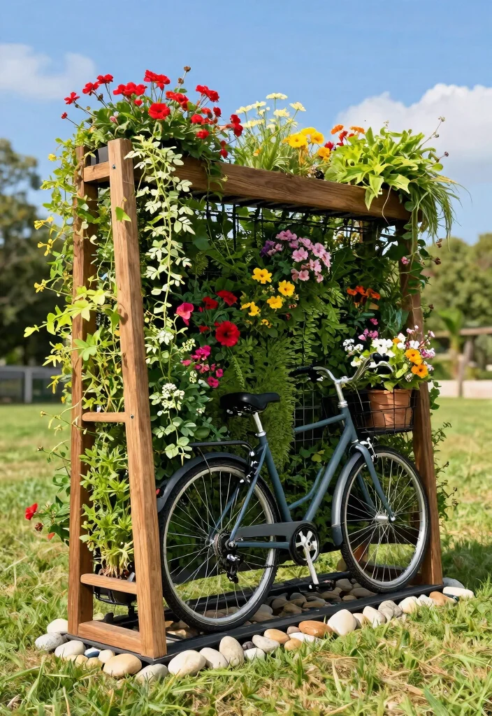 14 Outdoor Bike Storage Solutions That Keep Your Bike Safe Year Round 1. Vertical Garden Bike Rack 0