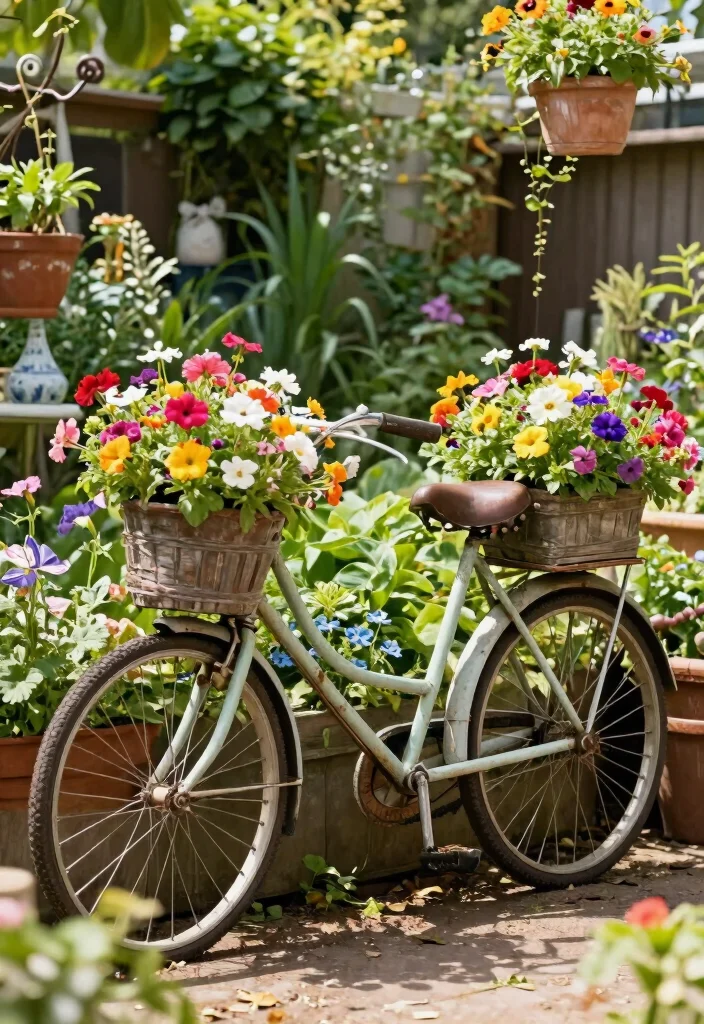 14 Outdoor Bike Storage Solutions That Keep Your Bike Safe Year Round 10. Artistic Bike Planter 0