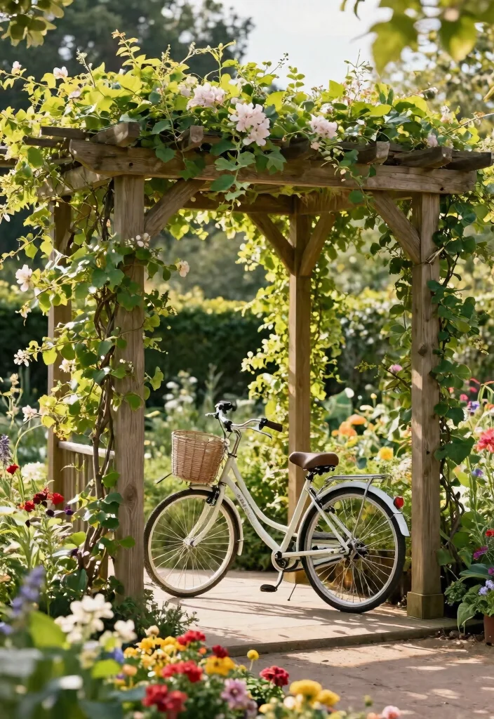 14 Outdoor Bike Storage Solutions That Keep Your Bike Safe Year Round 11. Bike Storage under a Pergola 0