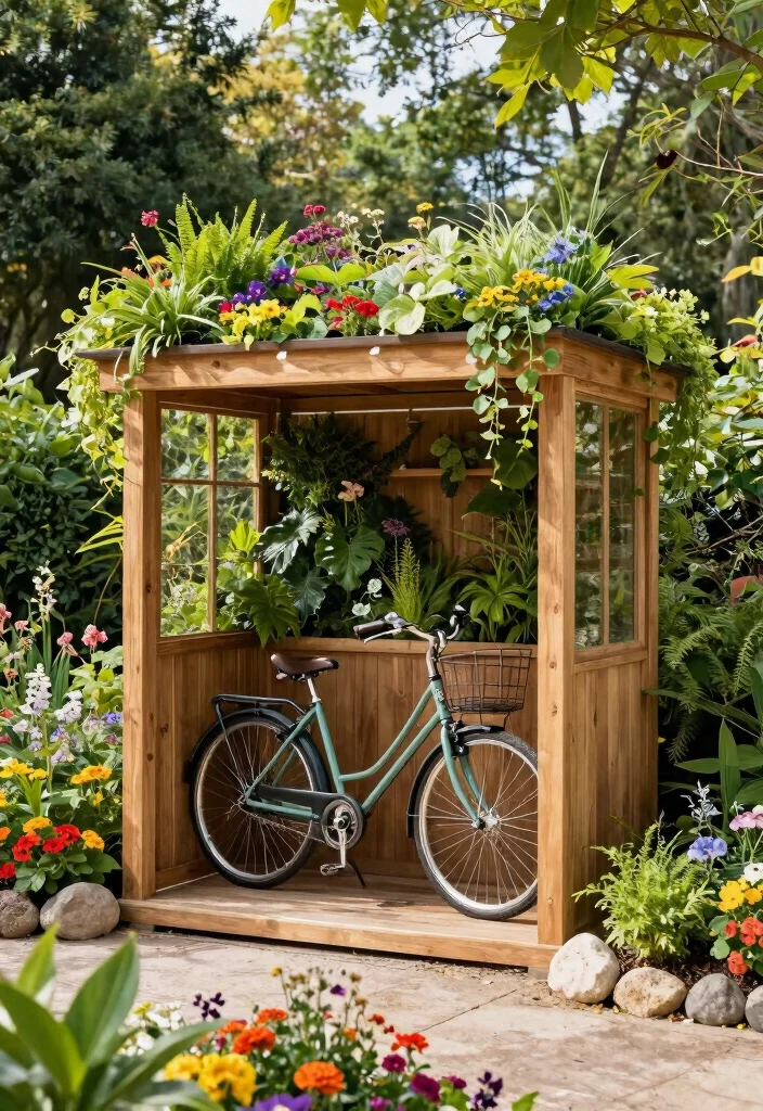 14 Outdoor Bike Storage Solutions That Keep Your Bike Safe Year Round 12. Bike Storage Shed with a Green Roof 0
