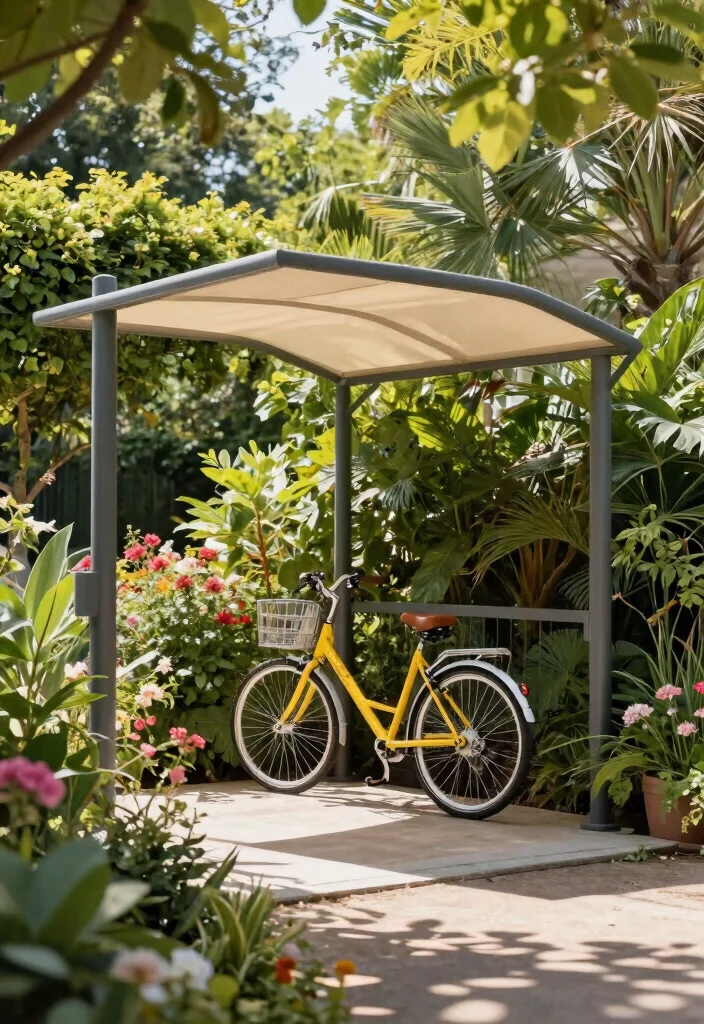 14 Outdoor Bike Storage Solutions That Keep Your Bike Safe Year Round 8. Covered Bike Storage Area 0