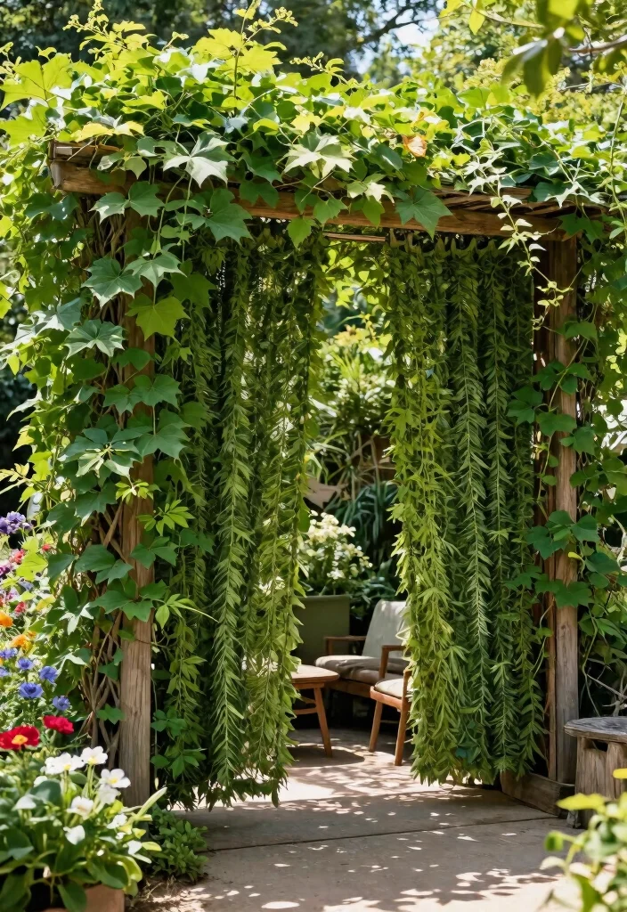 14 Outdoor Privacy Curtain Ideas for Patios Decks and Pergolas 3. Plant Integrated Curtains 0
