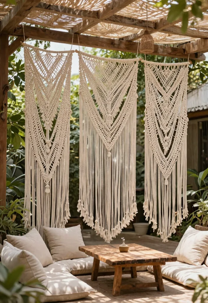 14 Outdoor Privacy Curtain Ideas for Patios Decks and Pergolas 6. Macram Privacy Screens 0