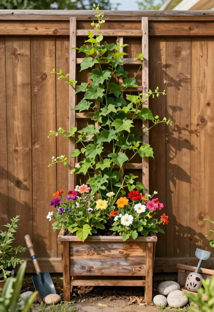 14 Planter Box Plans You Can Build for Any Skill Level 9. Vertical Trellis Planter Box 0