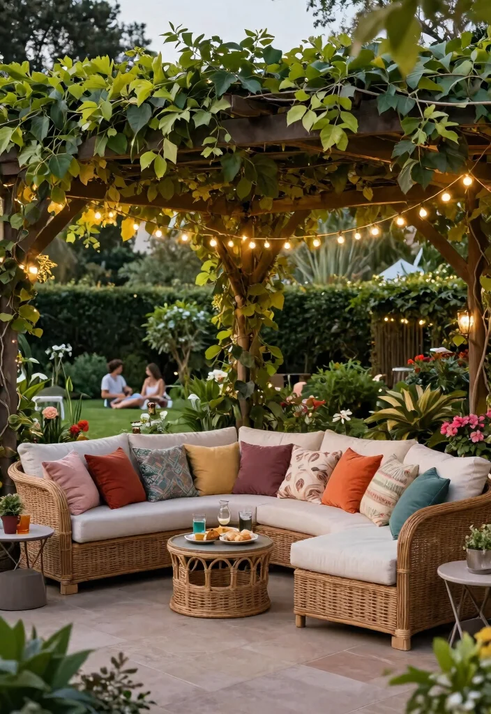 14 Rattan Patio Furniture Concepts for a Relaxed Boho Outdoor Space 9. Rattan Sectional Sofa 0