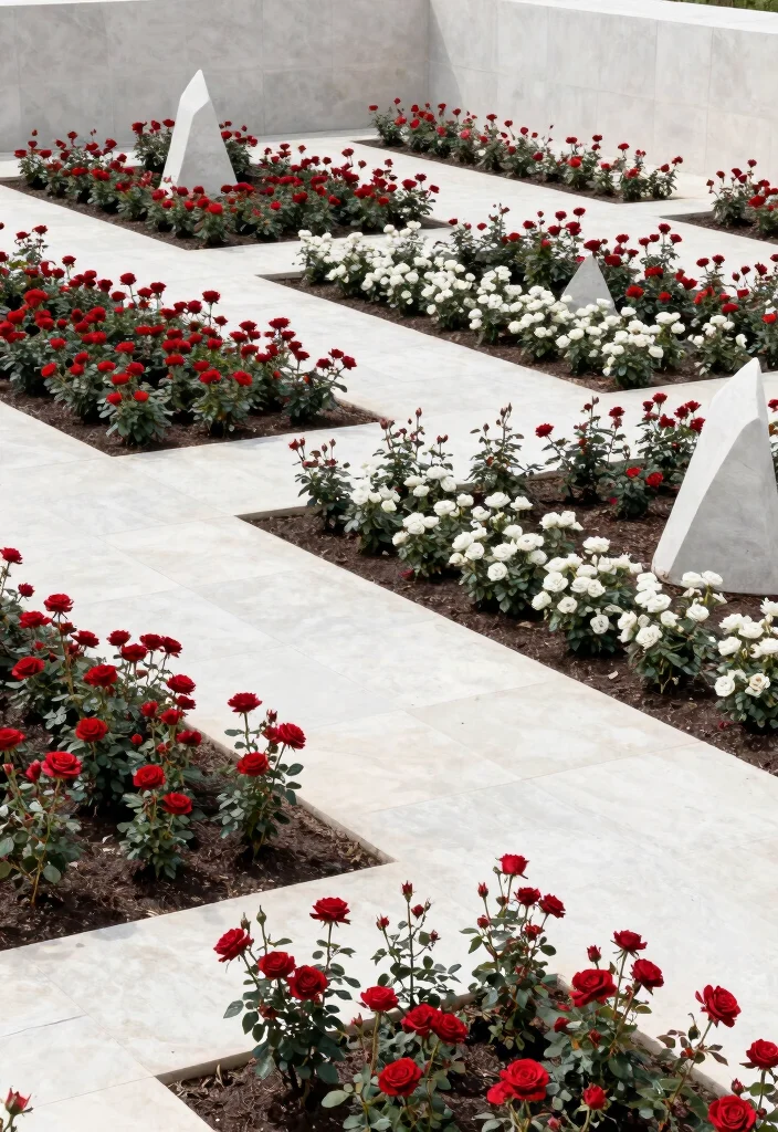 14 Rose Bed Ideas for a Lush and Beautiful Garden 10. Minimalist Rose Designs 0