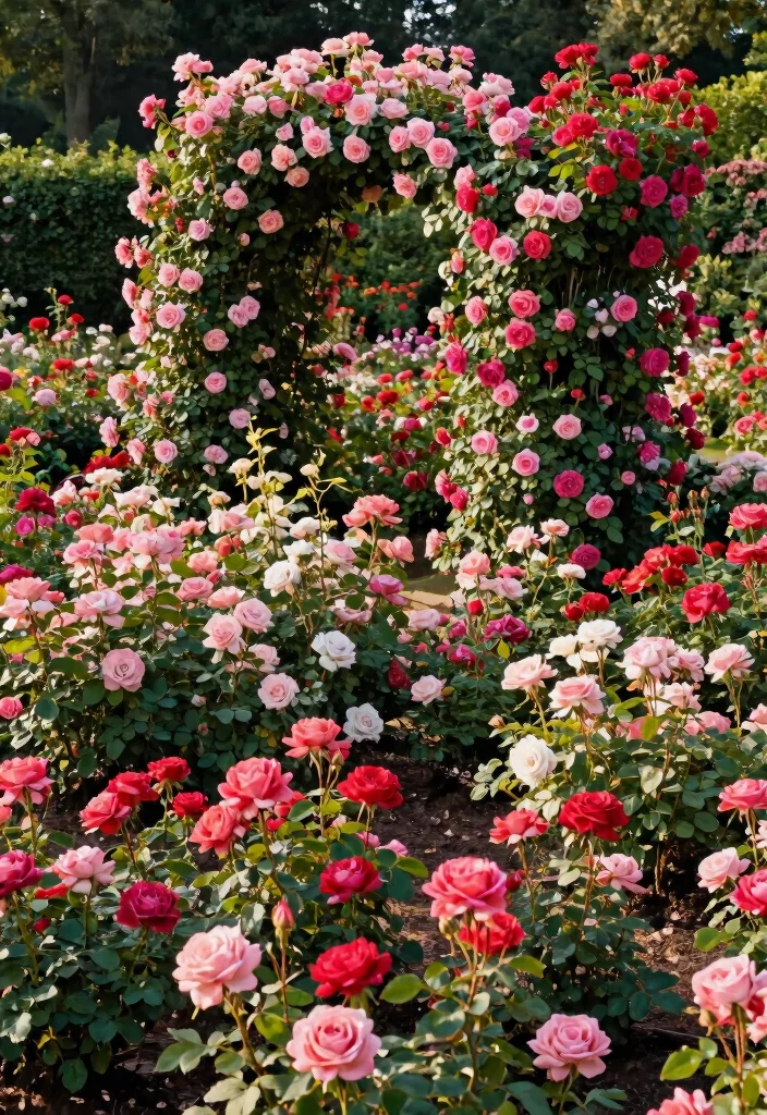 14 Rose Bed Ideas for a Lush and Beautiful Garden 12. Layered Rose Beds 0