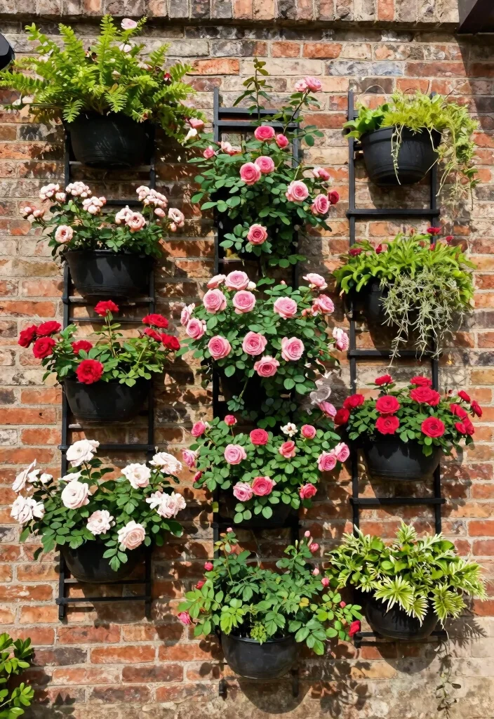 14 Rose Bed Ideas for a Lush and Beautiful Garden 4. Vertical Wall Gardens for Roses 0